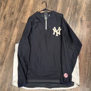 Majestic New York Yankees MLB Windbreaker Navy Blue Quarter Zip Jacket Men’s 2XL